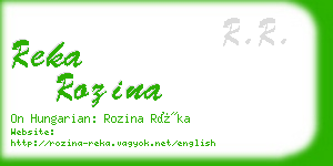 reka rozina business card